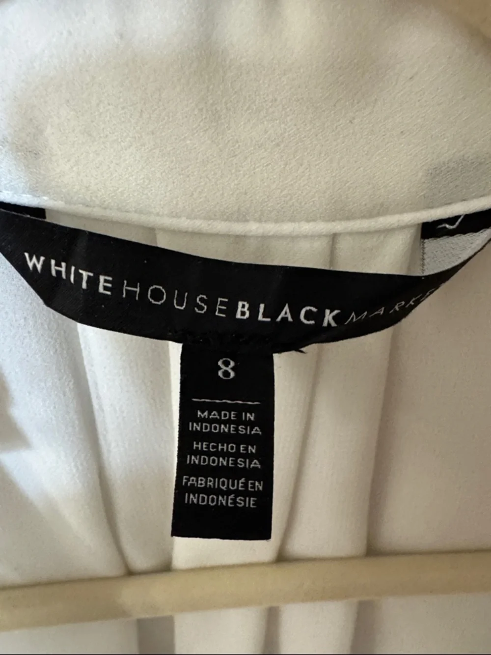 NWOT White House Black Market White Tie-Neck Blouse - Picture 2 of 10